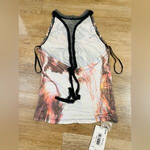 Beautiful Religion Racerback abstract graphic print tank top